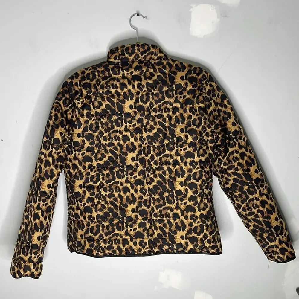 CI SONO Polyester Reversible Leopard and Black Puffer Coat Size Large